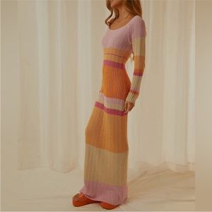Peppermayo Knit Striped Maxi Dress Size Medium/Large